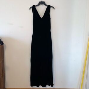 Valerie Stevens Drape Neck Velvet Black Evening Gown Size 10